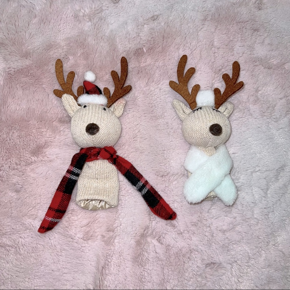 Christmas Reindeer Wine Covers NWOT set of 2